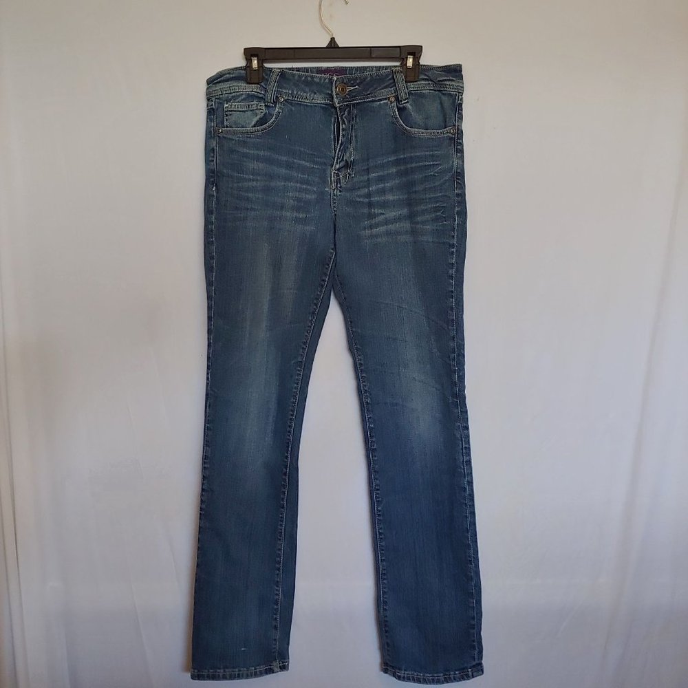 VGS Womens Straight Leg Denim Jeans Flaps  size 12